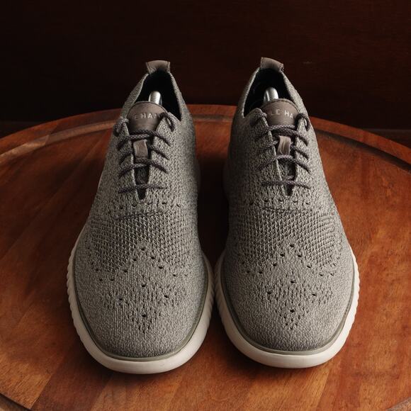 Cole Haan Oxfords Mens SZ 10M Gray Zerogrand Stitchlite Knit Dress Shoes C35109 main image 4